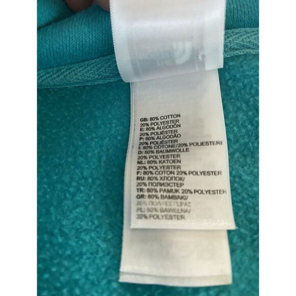 The North Face Sz M Teal LS Kangaroo Pocket Hoodie - Picture 4 of 10